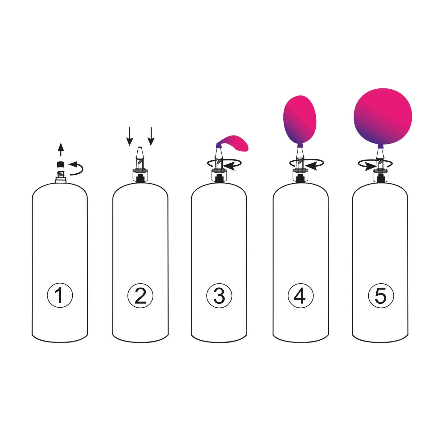 Helium-Ballongas Set L – Komplettpaket mit 30 Ballons PartyBalloon