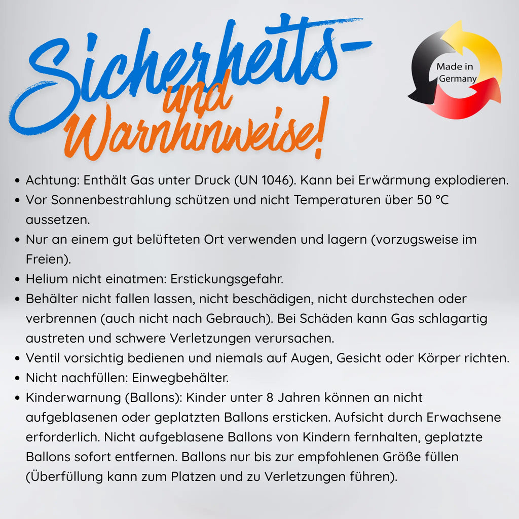 Helium-Ballongas Set L – Komplettpaket mit 30 Ballons PartyBalloon